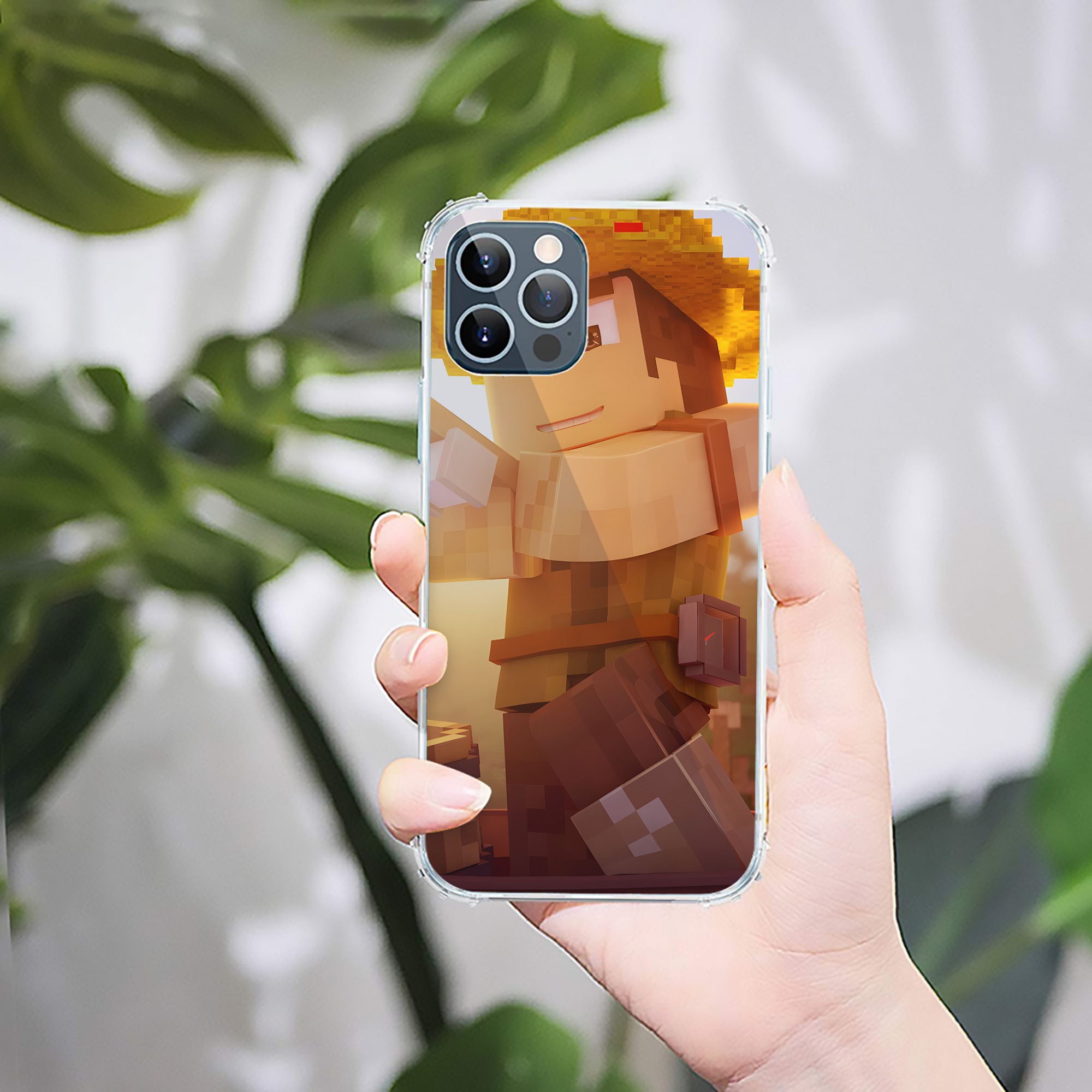 （画像用） マインクラフト ブロックの世界 Minecraft MC Block world 【iPhone 12シリーズ対応】透明スマホケース（クリアソフトケース）